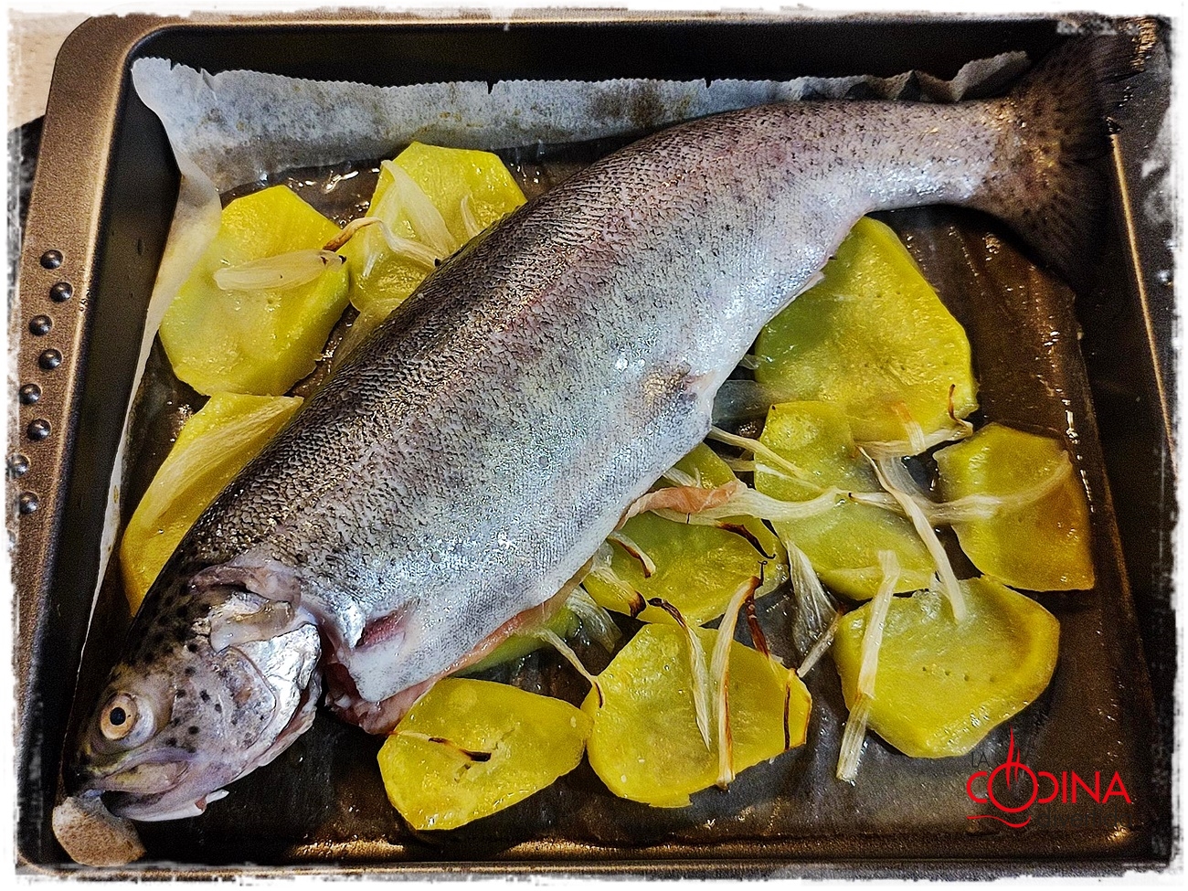 trucha asalmonada rellena jamon