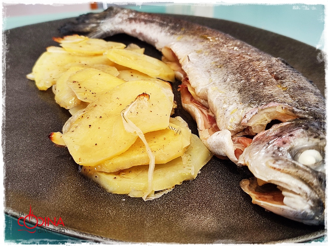 trucha asalmonada rellena jamon