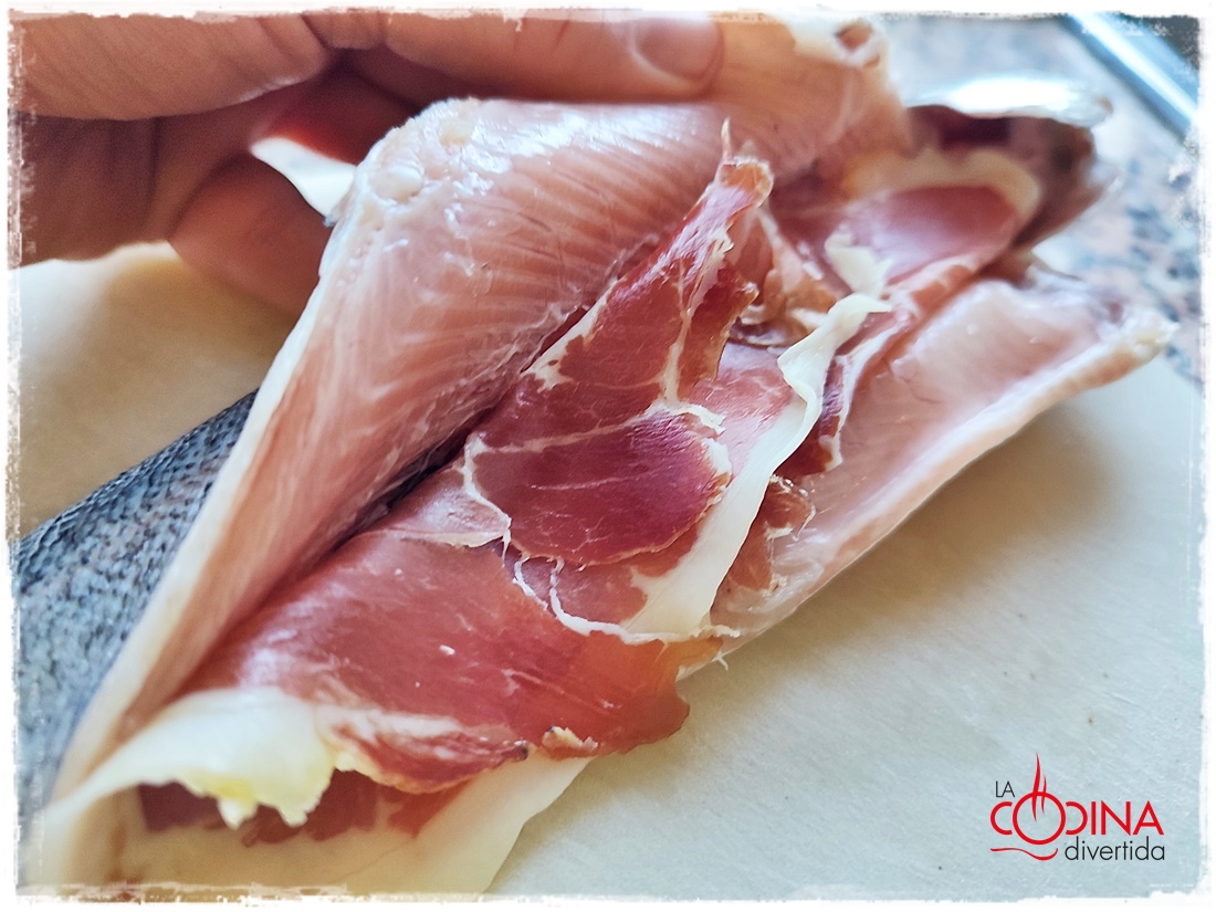 trucha asalmonada rellena jamon